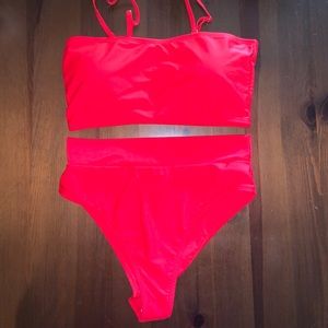 Red High Waisted Bikini